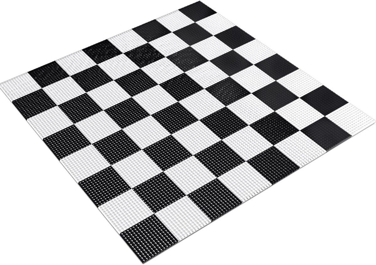 Gigantisch schaakbord - Buiten spel - Tuin spellen - Weerbestendig PVC - 24 x 24 meter - Zwart Wit