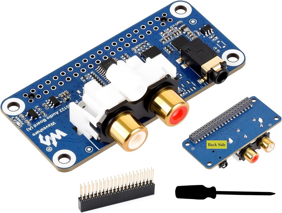 PCM5122 HIFI I2S DAC Sound Card Audio Board Compatible with Raspberry Pi 5/4B/3B+/3B/Pi Zero W/Zero 2W/Pico W/Pico 2W, Stereo Encoding/Decoding, Built-in 3.5mm Headphone Jack and