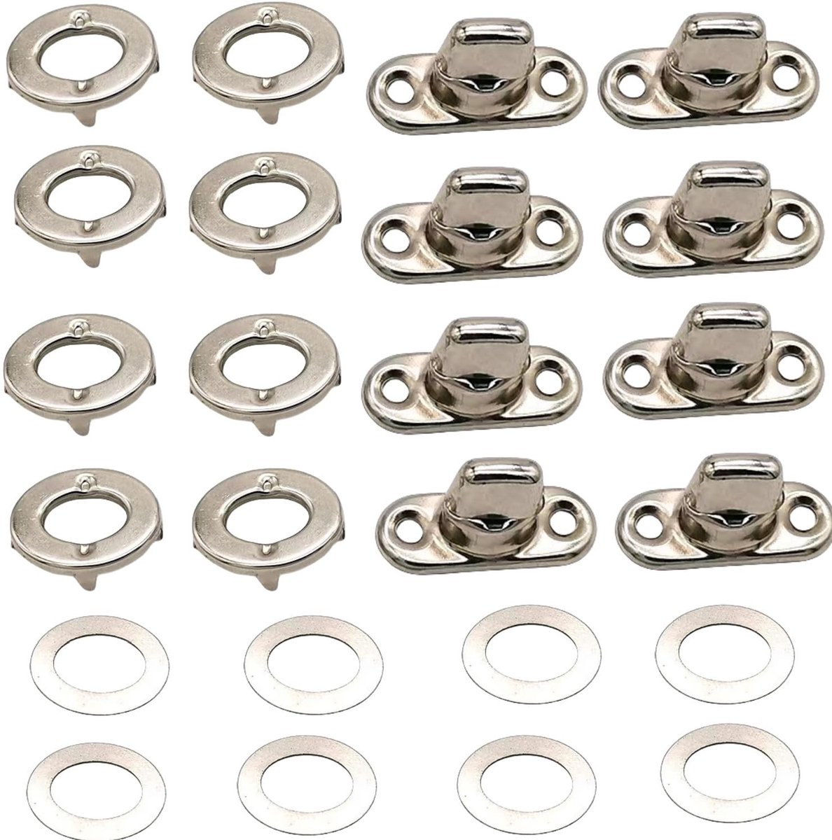 aladdien - Twist Lock Set - Ovale hangsloten - Zilver - Handtas accessoires - Zink - Ideaal voor lederwaren - 8 stuks
