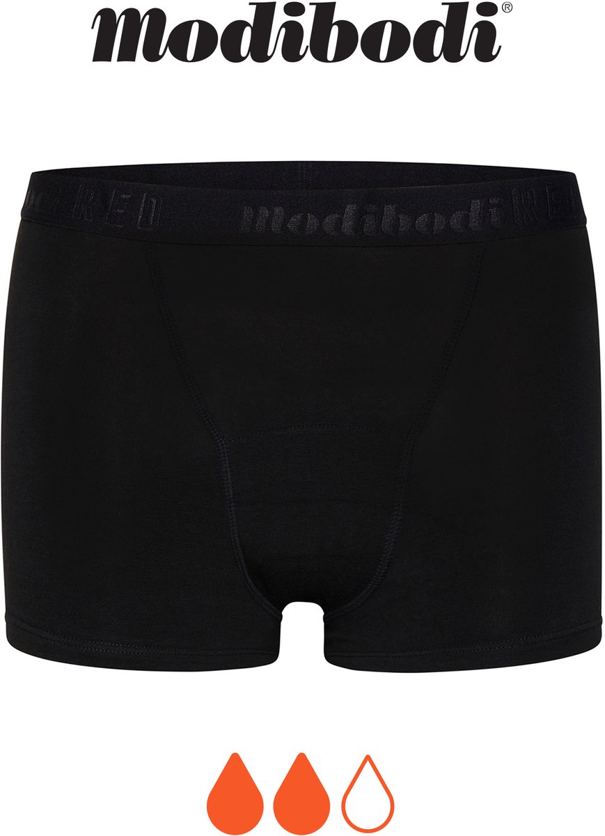Modibodi Menstruatie Ondergoed Normaal Absorberend Tiener Hipster Boyshort Normaal Zwart Y12-14