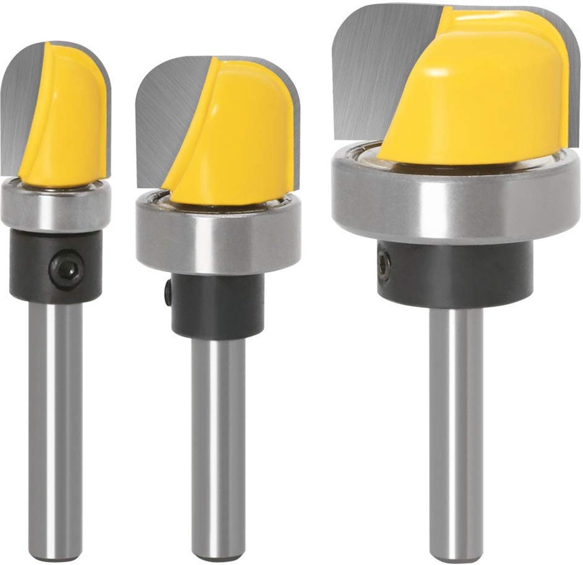 aladdien - Router Bit Set - Houtbewerking - 3-delige set - 1/4 inch shank - Frezen - Voor precisiewerk - Geschikt voor houtbewerking - Set van 3