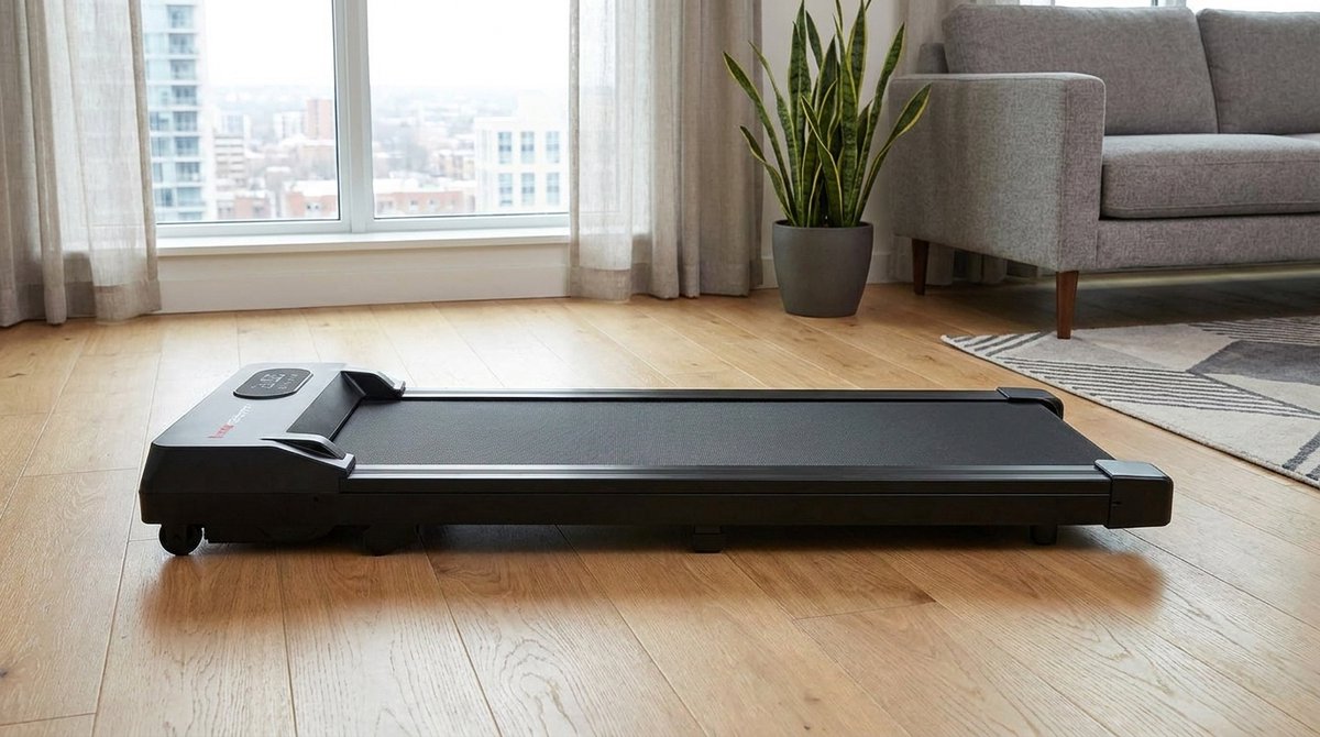 Loopband voor Thuis inklapbaar – House&Garden InclineWalk Mini Pro – Walking Pad met Helling – Compacte Elektrische Loopband onder Bureau – 8 km/u Walking Treadmill met Schokdemping – Ultra Slim Fitness Loopband Zwart/Rood