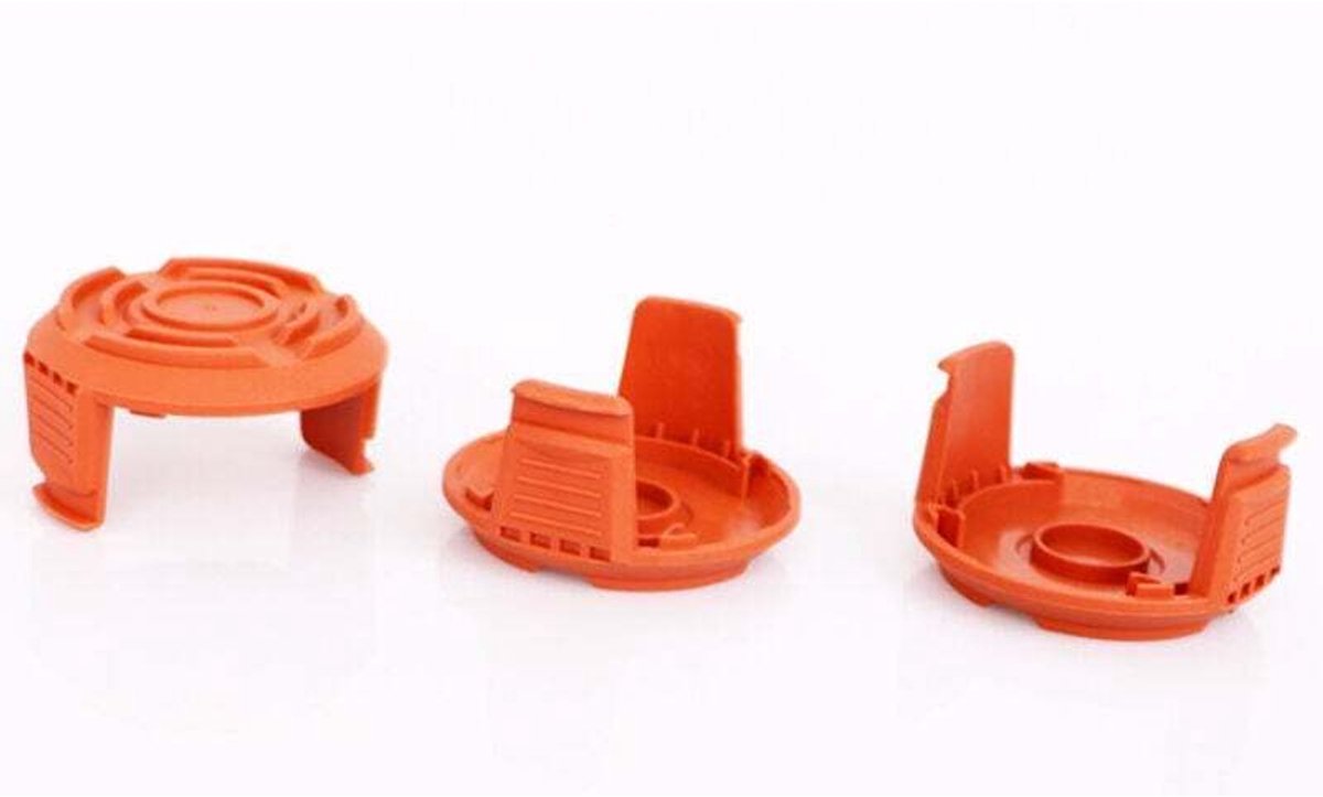 Een set van 3 spoelkappen geschikt voor grasmaaiers, geschikt geschikt voor WORX WA0010 grasmaaiers en geschikt voor de spoelkappen van de WORX WA6531 GT.