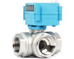 U.S. Solid 3 Way Motorcycle Ball Valve, Stainless Steel, Zone Valve, Ball Valve with Manual Function, Highly Load Capacitive Versatile T-Type Water Shut-Off Valve, Standard Port (1", AC110-230V)