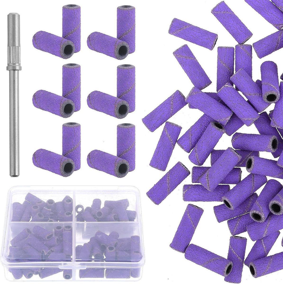 Set van 100 Kleine Schuurbanden met 240 Fijnkorrel voor Nagelboor, Mini Acrylnagelboormachines en Manicure Accessoires voor Professioneel Gebruik