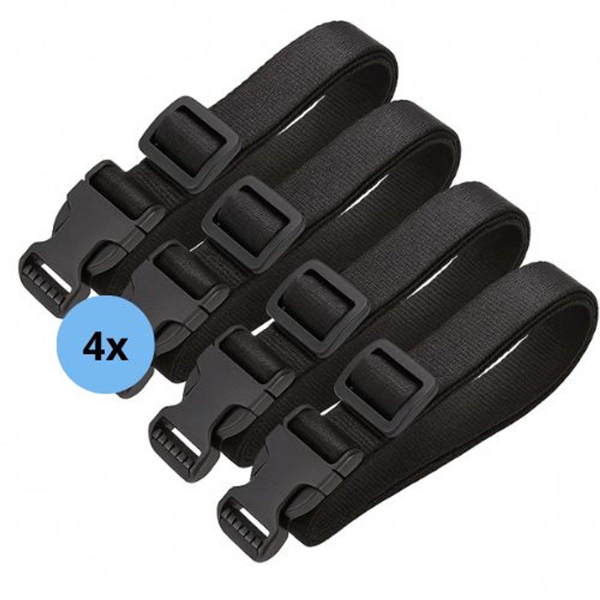 Nylon verstelbare straps 4 stuks - 100 x 2,5 cm - Nylon banden voor zandzakken & ballastzakken - Heavy Duty nylon, scheurvast & weerbestendig