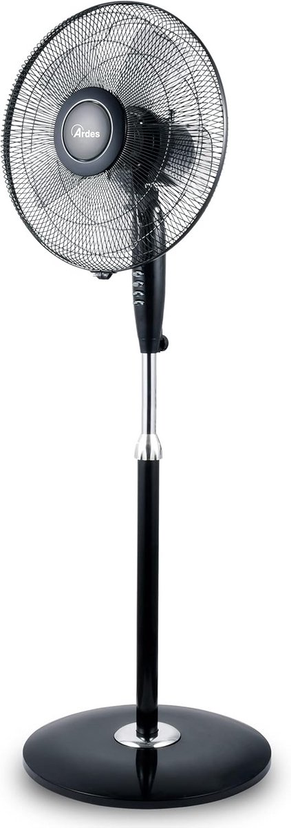Stilstaande Vloerventilator 40 cm Zwart met Oscillerende Kop en Verstelbare Hoogte