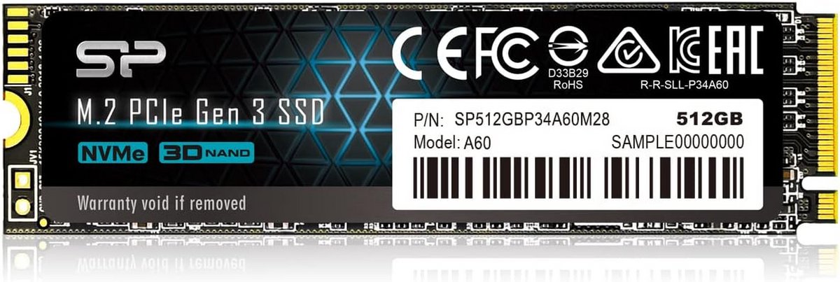 Snelle 512 GB NVMe M.2 SSD PCIe Gen3x4 voor PC en Laptop