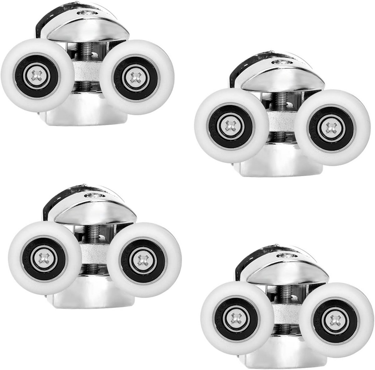 Set van 4 Douchedeur Dubbele Wielen 23mm Diameter voor Badkamer - Vervangingsonderdelen voor Rollers en Lagers