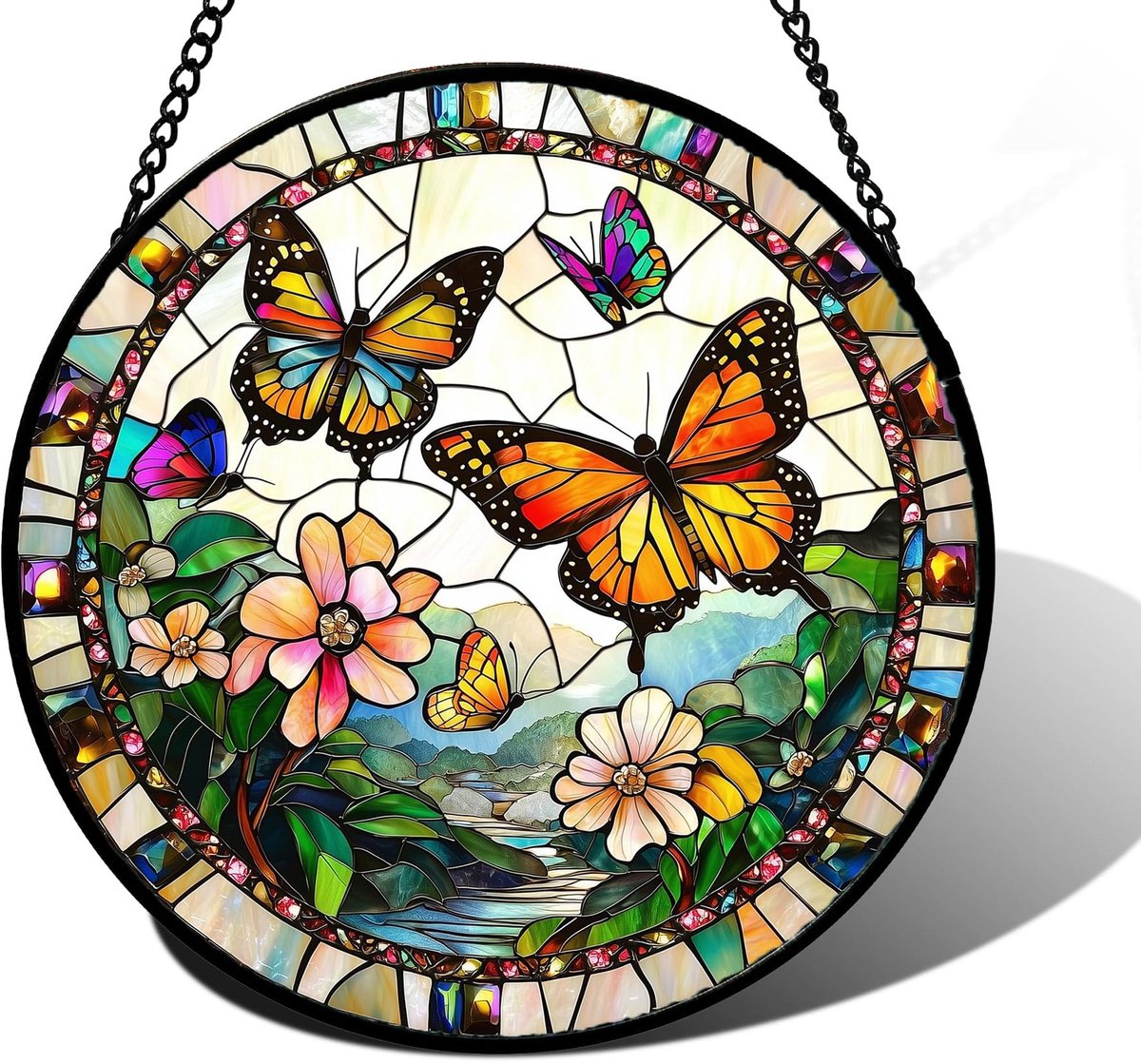 Glazen Zonnevanger | Transparante maanvormige zonnevanger/dromenvanger | Elegante raamdecoratie die een warme sfeer in huis creëert | Woondecoratie | 16 cm | Stijl 3