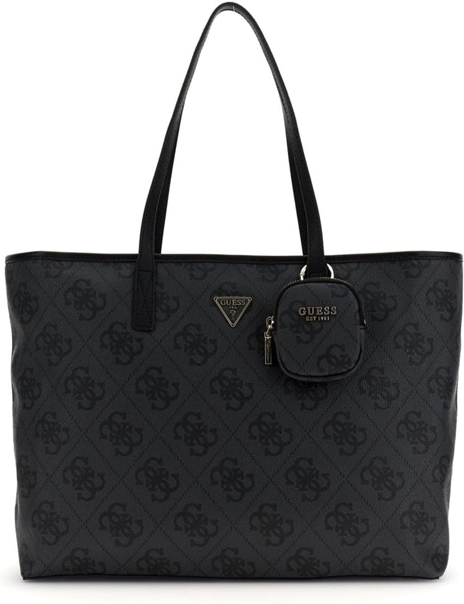 Grote Tech Tote - Dames Shopper - Dagelijks Gebruik - Laptop Compartiment - 49 x 31 cm - Zwart Grijs