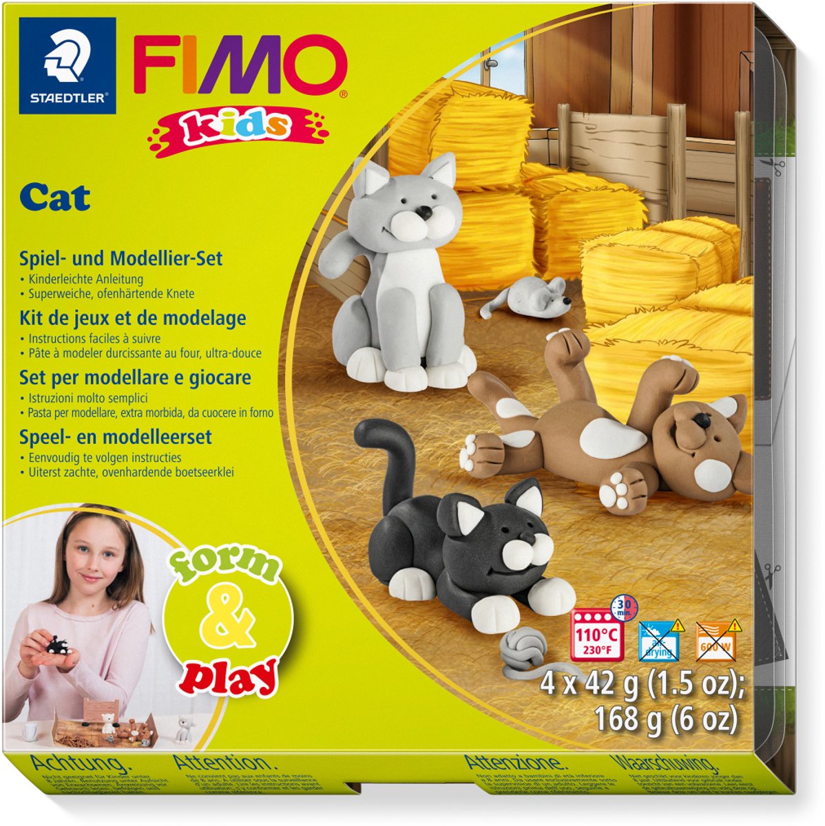 FIMO kids 8034 - ovenhardende boetseerklei - form&play - set Katten — afbeelding 14
