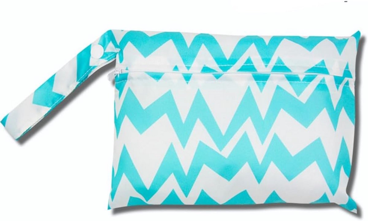 Mini-luiertas met kleurrijk dierpatroon, waterdichte wet bag, luiertas, 22 x 15 cm, kleine natte tas, luiertas, natte doek, organizer, tas, baby's, zwemmen, reizen, strand, groene strepen