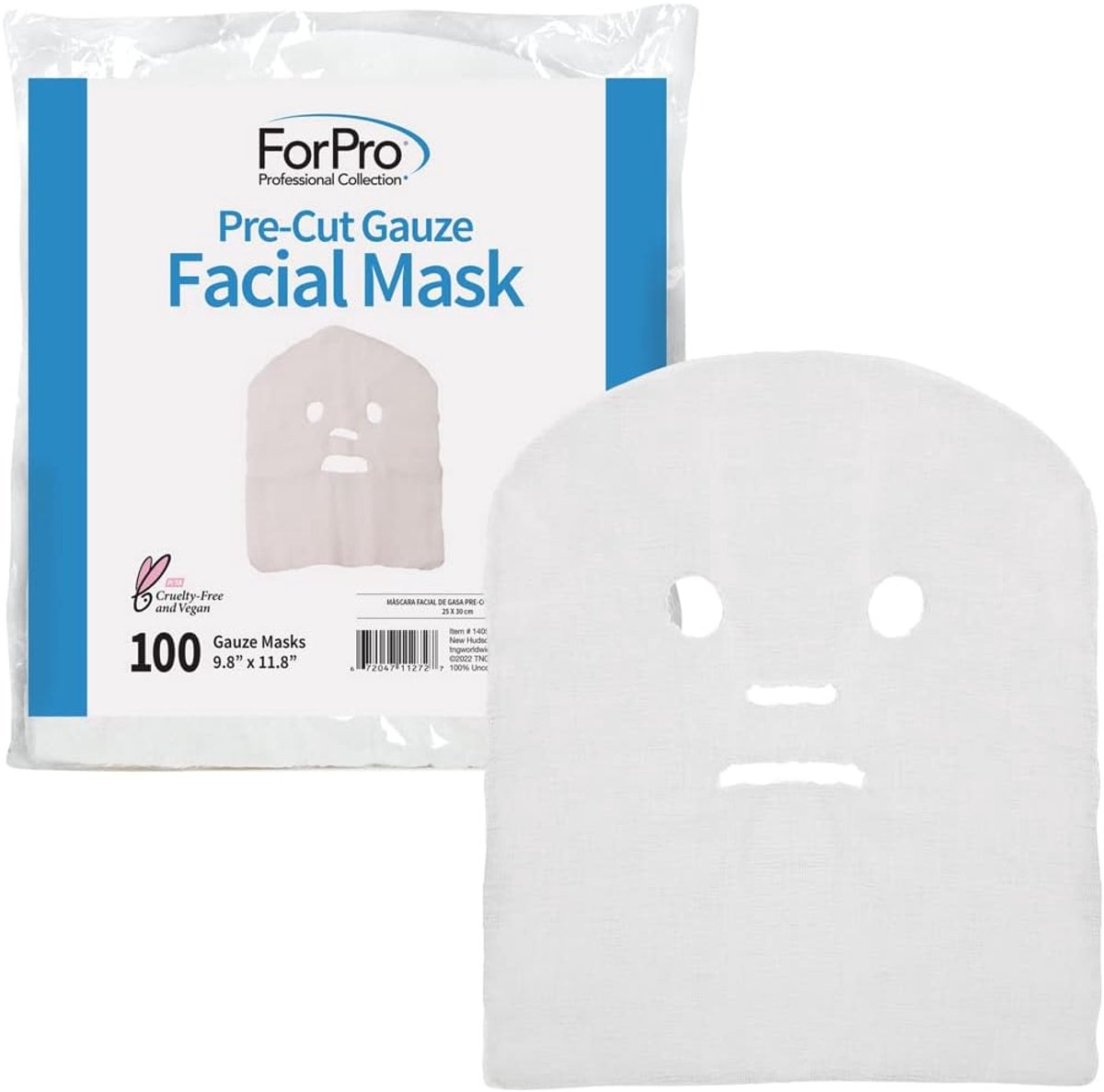 Voorgesneden Gezichtsmaskers 100x - 100% Katoen Gaas voor Gezichtsbehandelingen