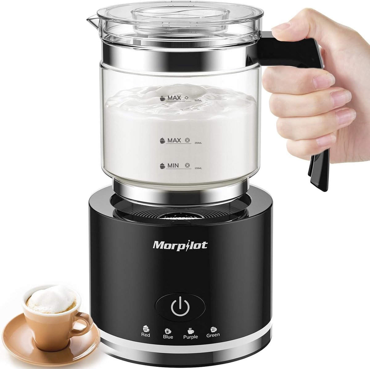 Elektrische Melkopschuimer voor Warme en Koude Latte Macchiato, Cappuccino en Meer