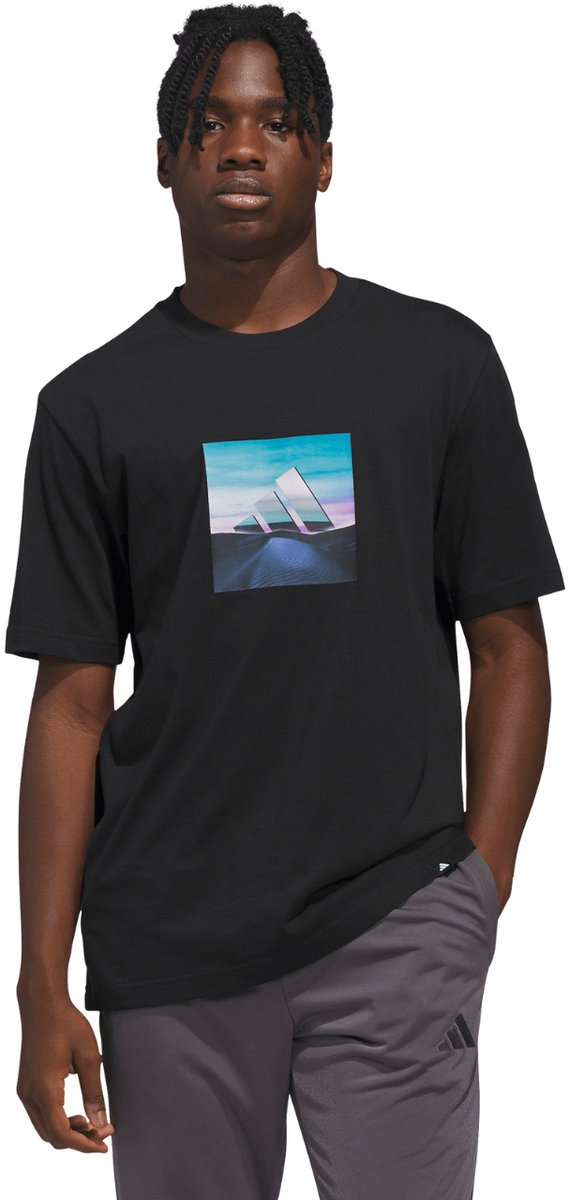adidas T-shirt Heren Summer Heat Graphic Zwart