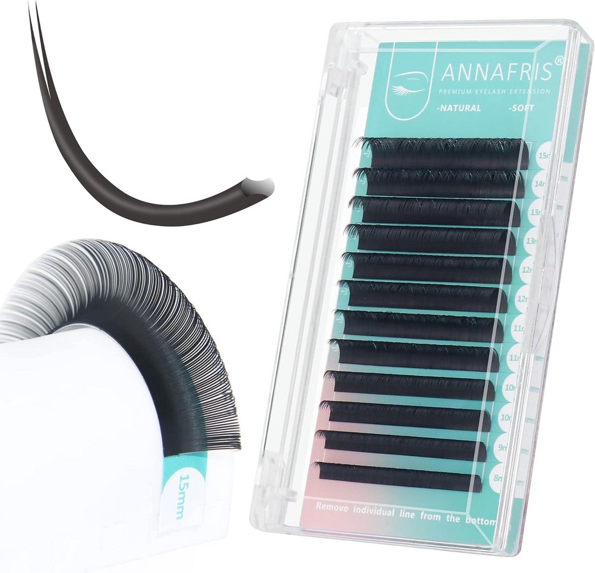 Platte Ellipse Wimperverlenging 0.15 D Mix 8-15mm - Professionele Losse Wimpers voor Volume