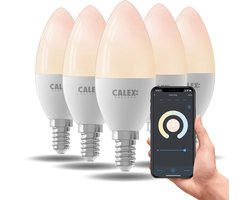 Calex Slimme LED Lamp - Set van 5 stuks - E14 - Wifi LED Kaarslamp - Warm Wit Licht - Werkt met…