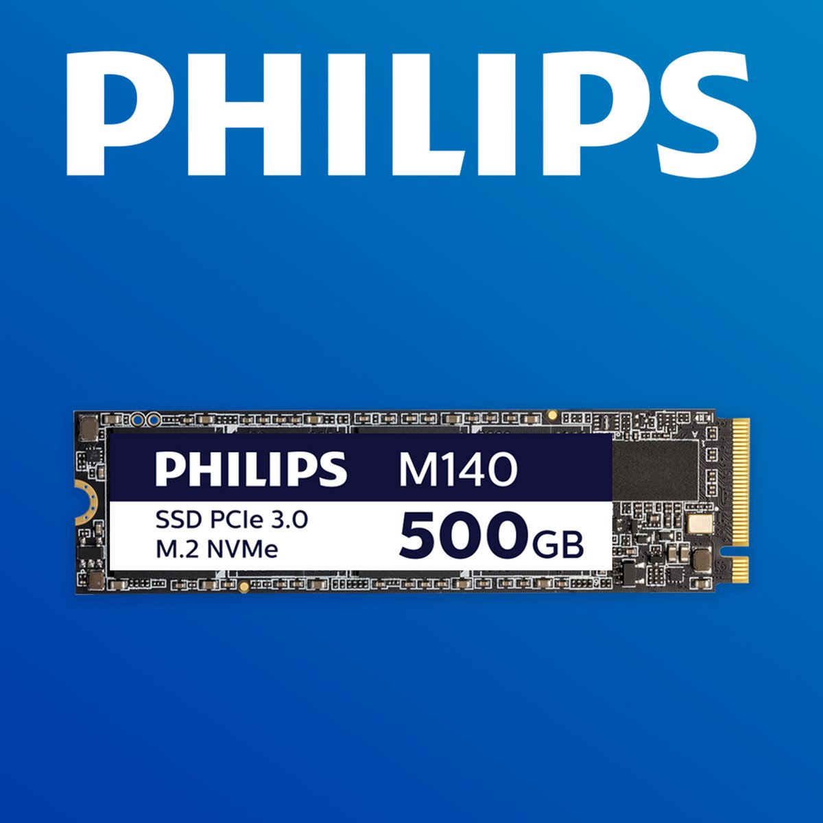 Philips M.2 NVMe SSD 500GB – Tot 3500MB/s – PCIe 3.0 – Supersnelle Interne SSD – Laptop, Desktop & PC Gaming