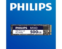 Philips M.2 NVMe SSD 500GB – Tot 3500MB/s – PCIe 3.0 – Supersnelle Interne SSD – Laptop, Desktop & PC Gaming