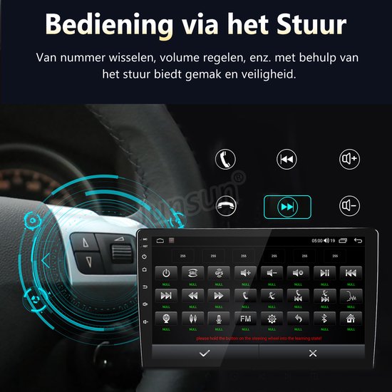 Junsun Android 15 Draadloze CarPlay Andriod Auto Autoradio Geschikt Voor Toyota Aygo Peugeot 107 Citroen C1 - Bluetooth - Achteruitrijcamera - GPS Navigatie - Plug & Play - 10-inch Touchscreen - WiFi - SWC - Octa-core processor
