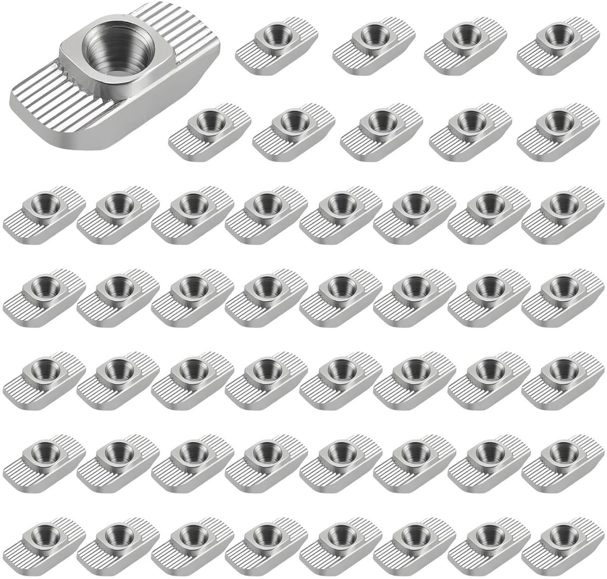 100 Stuks M5 Slotted Moeren voor Aluminium Profielen, Carbon Staal, 20 Series, Ideaal voor Bevestigingen en Constructies