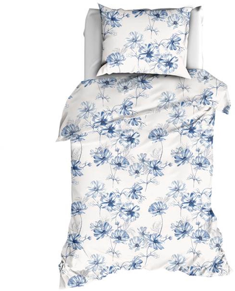 Romanette Filippa Dekbedovertrek - Eenpersoons - 140x200/220 cm - Blauw