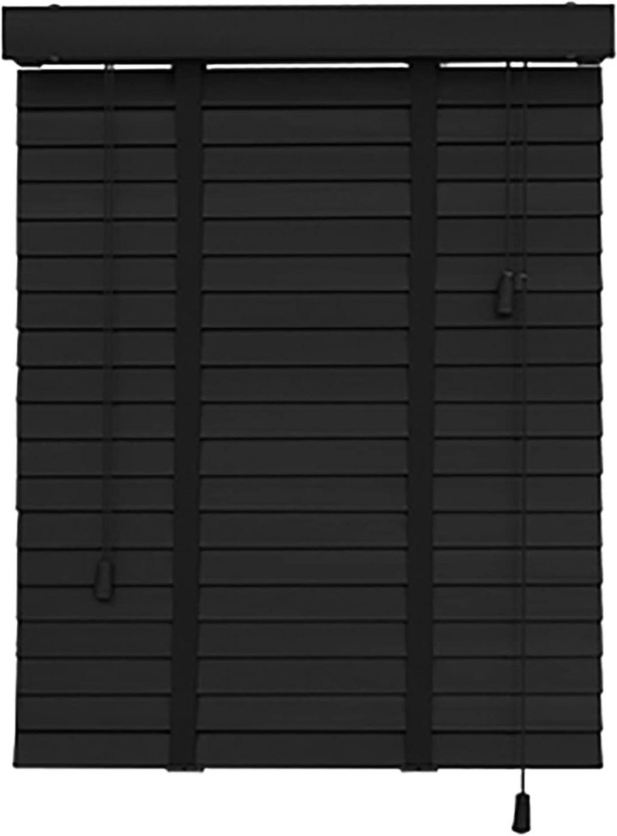 Houten jaloezieën - Raambekleding - Lichtregulatie - 50mm brede lamellen - 85cm breed - Zw