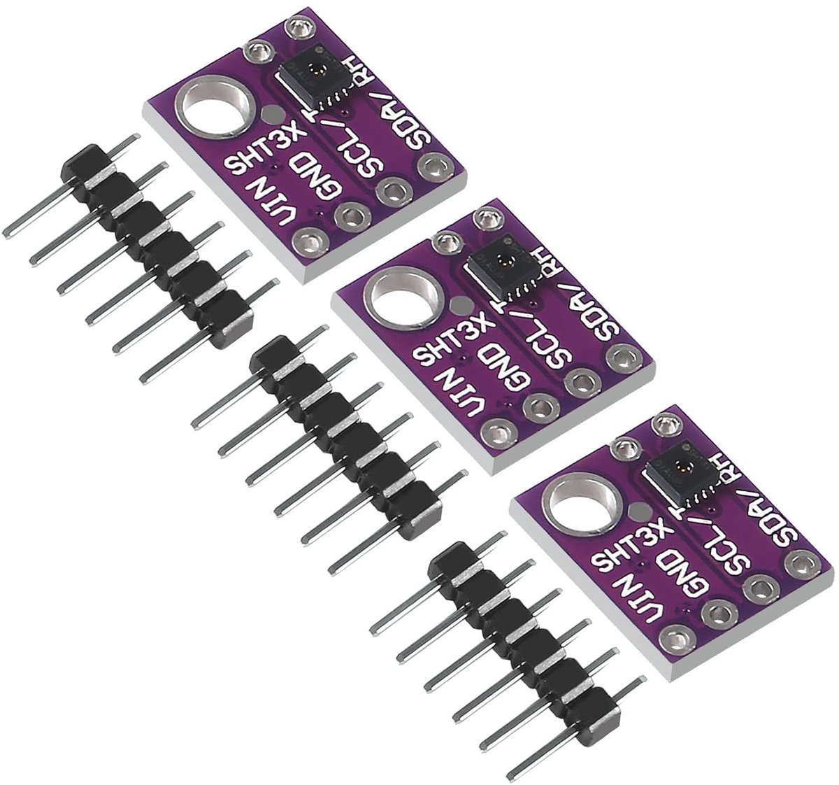 aladdien - Temperatuur en Vochtigheid Sensor - 3x SHT31-D - Digitale Sensor - I2C Module - 2.4-5.5VDC - Nauwkeurige Metingen - Geschikt voor project...