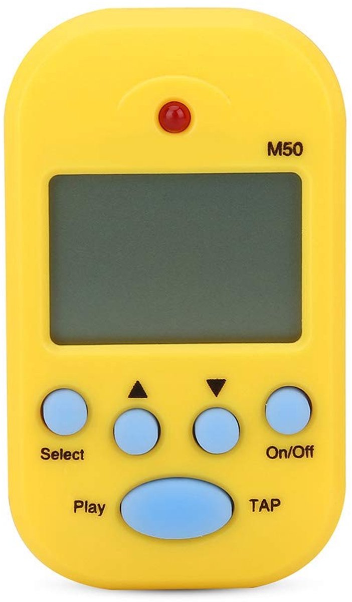 aladdien - Draagbare Metronoom - Digitale Tempo - Multifunctioneel - Geel - Geschikt voor Piano Viool Gitaar Drum - Compact