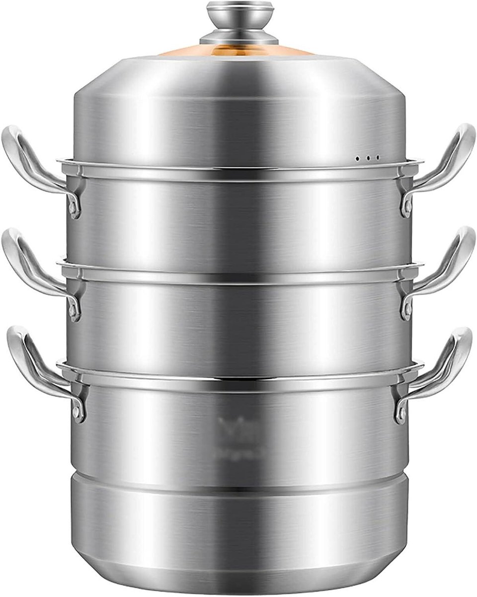 Kookpan Soeppan - Braadpan Groot - Veelzijdig Koken - Verdikte Bodem - 36 cm Diameter - Zilver