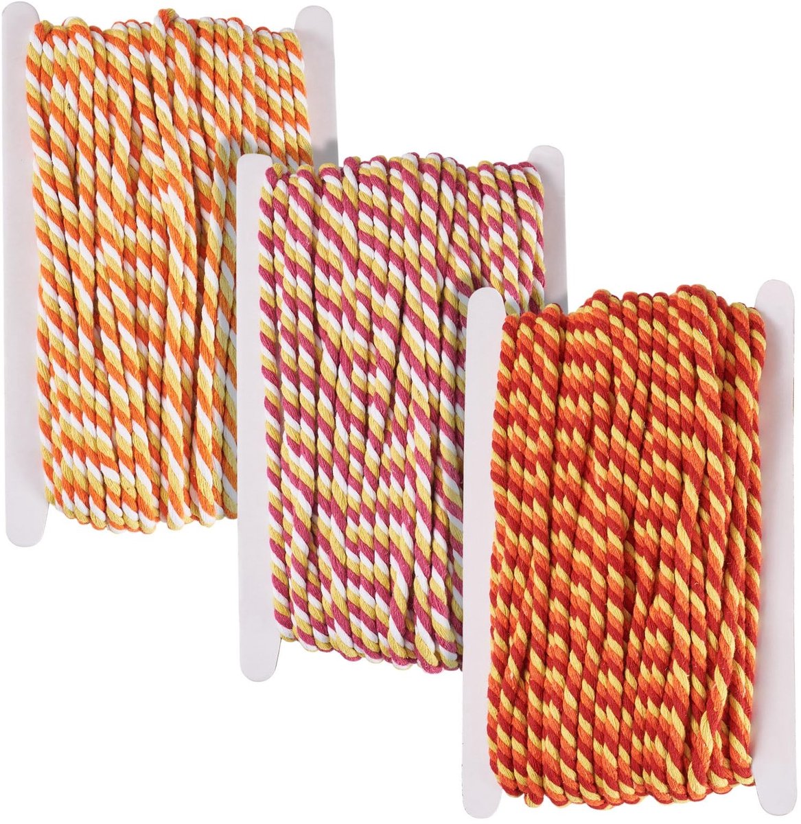 aladdien - Macrame Touw - Polyester Twisted Beads - 6mm Dikte - DIY Creaties - 3 Kleuren - Geschikt voor Sieraden - Kleurcombinatie
