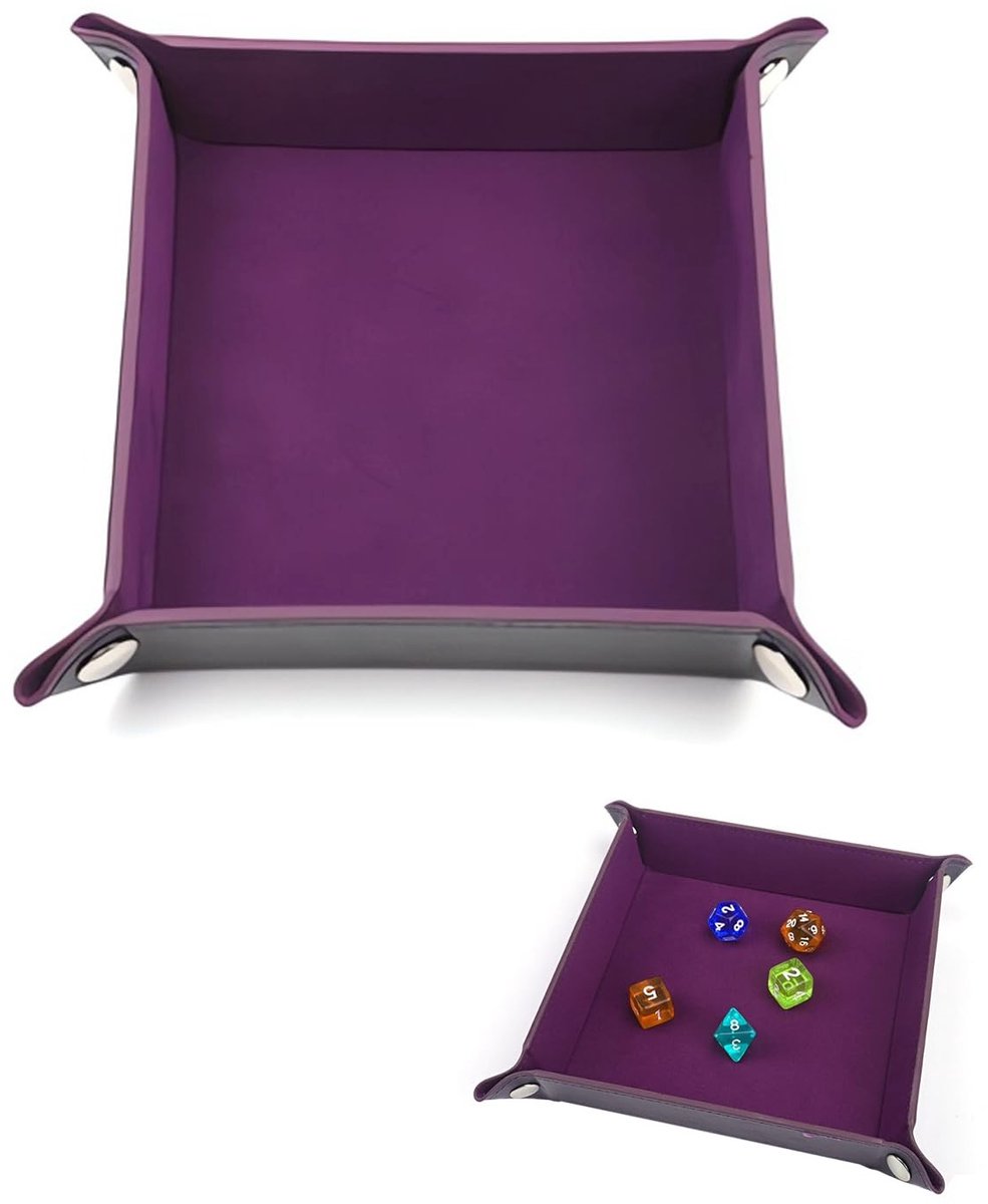 Play Cube-lance Dice Tray - Luxe Velvet en Leer voor DND en Bordspellen