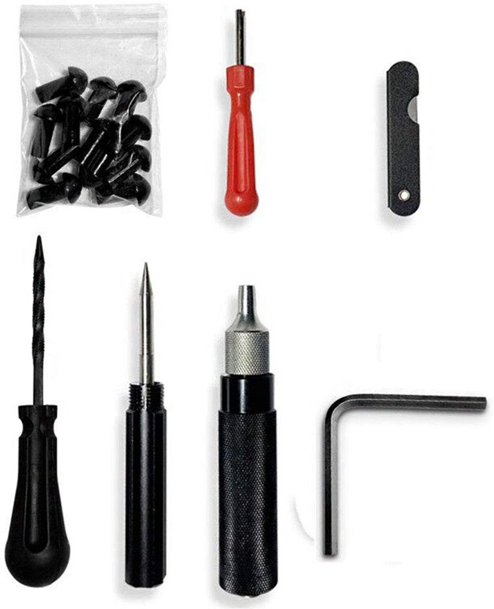 aladdien - Auto Motorfiets Banden Reparatie Tool Kit - 7-delige Set - Eenvoudig te gebruiken - Hoogwaardig materiaal - Bandenwiel reparatie - Geschi...