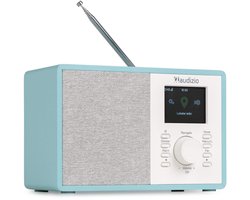 Internet radio - Audizio Cosa - FM en DAB radio - Kleine radio met Bluetooth - Wekkerfunctie - Blauw