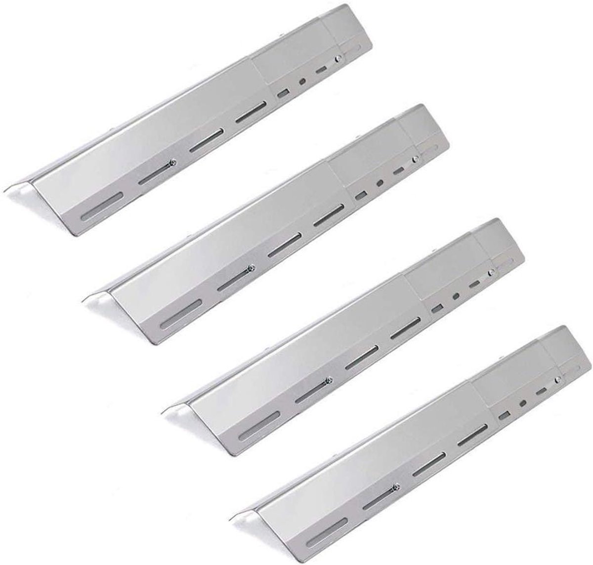 Grill Hitteplaat - Warmteverdeler - Barbecue Onderhoud - Verstelbare Lengte - 4 Stuks - Zilverkleurig
