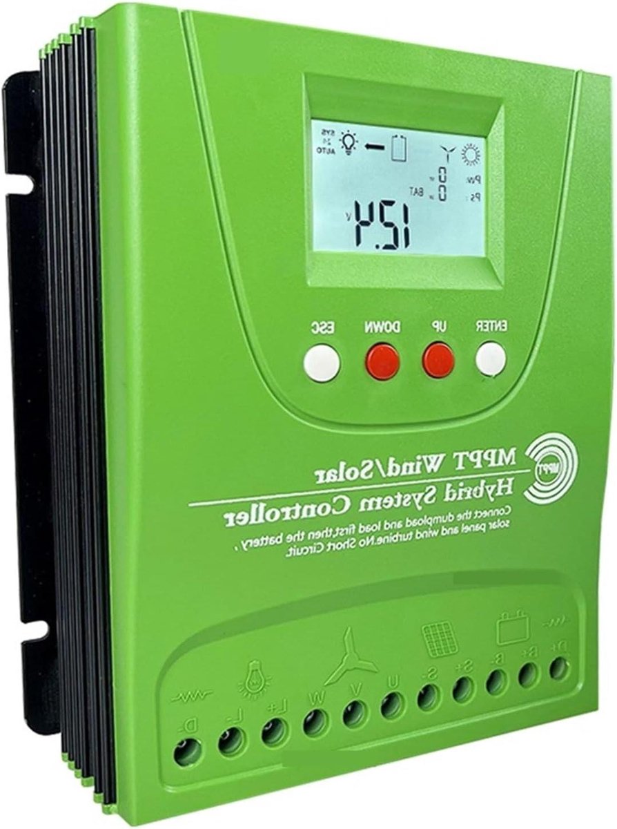 Hybride Laadregelaar - Zonne Wind - Energie Beheer - MPPT Boost Functie - 12V 24V 48V - Zwart