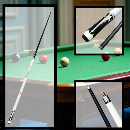 Poolkeu Set - Biljartkeu - Biljart Spel - Koolstofvezel Voorpoot - 147 cm - Zwart van Merkloos — afbeelding 5