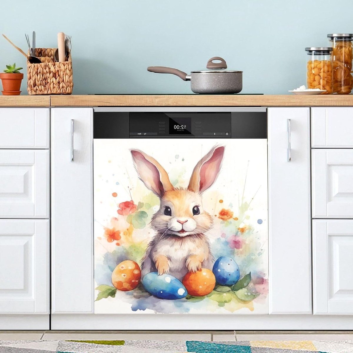 Vaatwasserhoezen - Keuken Decoratie - Keuken Opfrissen - Magnetische Bevestiging - 53 x 66 cm - Paashaas Eieren