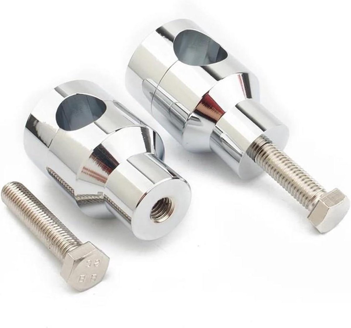 Motorfiets Stuurverhogers - Stuurklemmen Kit - Comfortabel Rijden - Ergonomische Hoogte - 22 Mm 7/8 Inch - Chroom