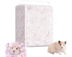 Bodembedekking Knaagdier - Nestmateriaal Absorberend - Winterwarmte Creëren - Geurvrij en Zacht - 21 x 16 x 10.5 cm - Paars