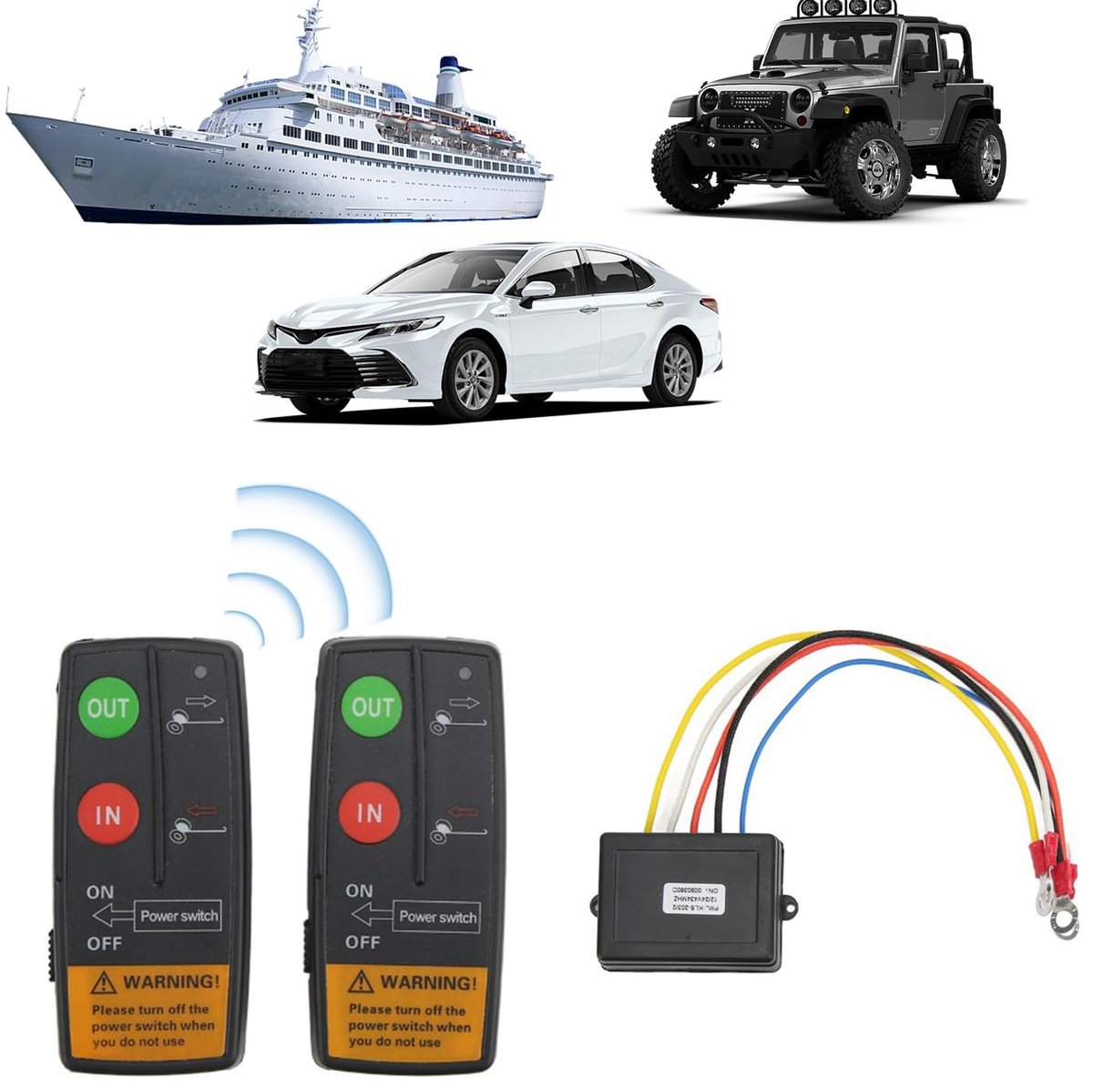 aladdien - Draadloze Winch Afstandsbediening - Universele 12V/24V controller - Tot 75ft bereik - Voor diverse toepassingen - Betrouwbaar en gebruiks...