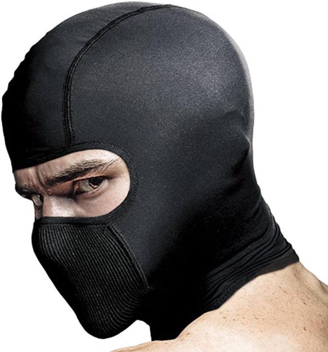 Filterende Bivakmuts - Gezichtsmasker - Motorrijden - Vocht-Wicking - One Size - Zwart
