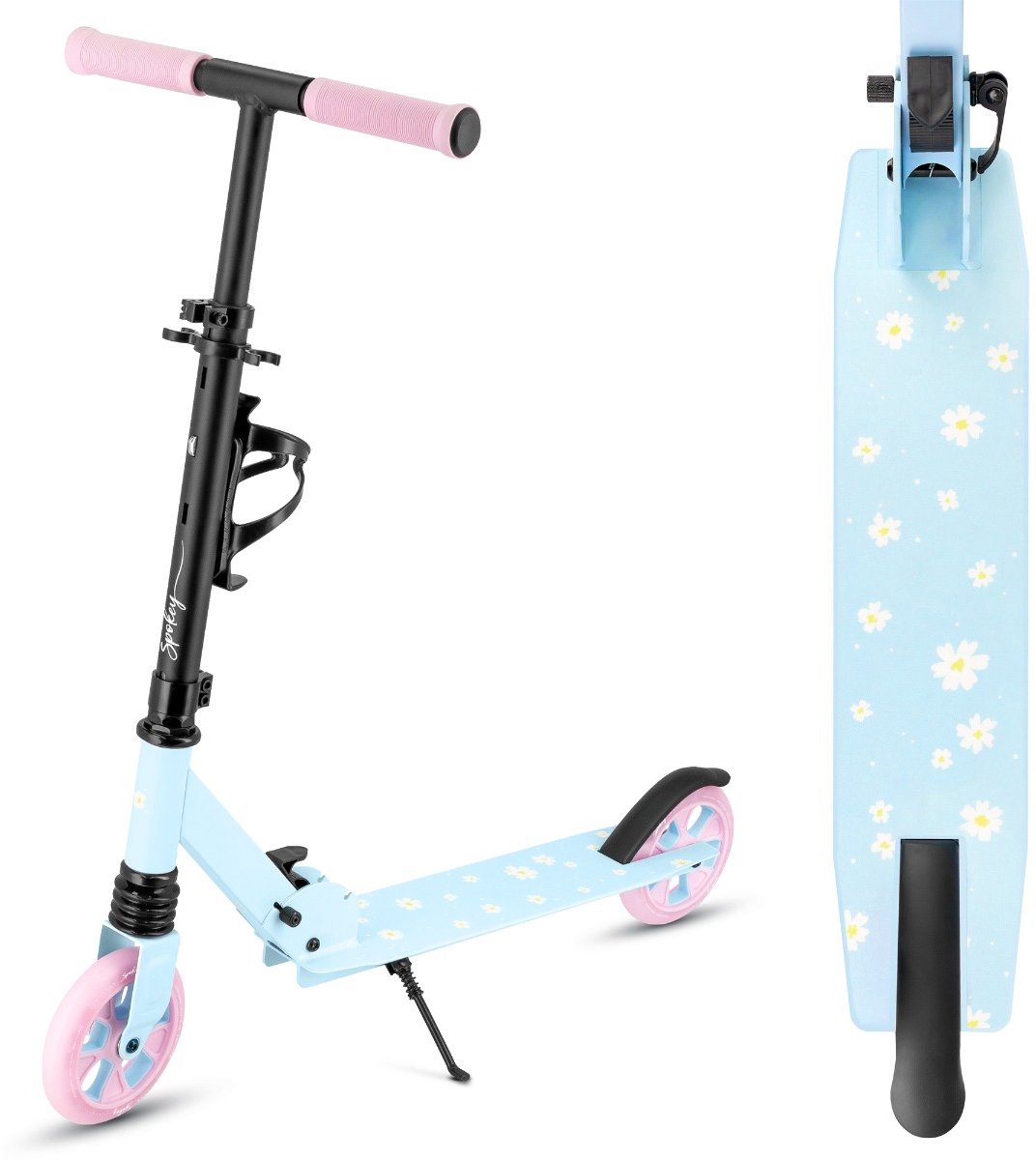 Spokey RIZZ Step - Aluminium staal - PU wielen 145 mm - ABEC-7 Carbon - Opvouwbaar - Verstelbaar stuur - Waterfleshouder