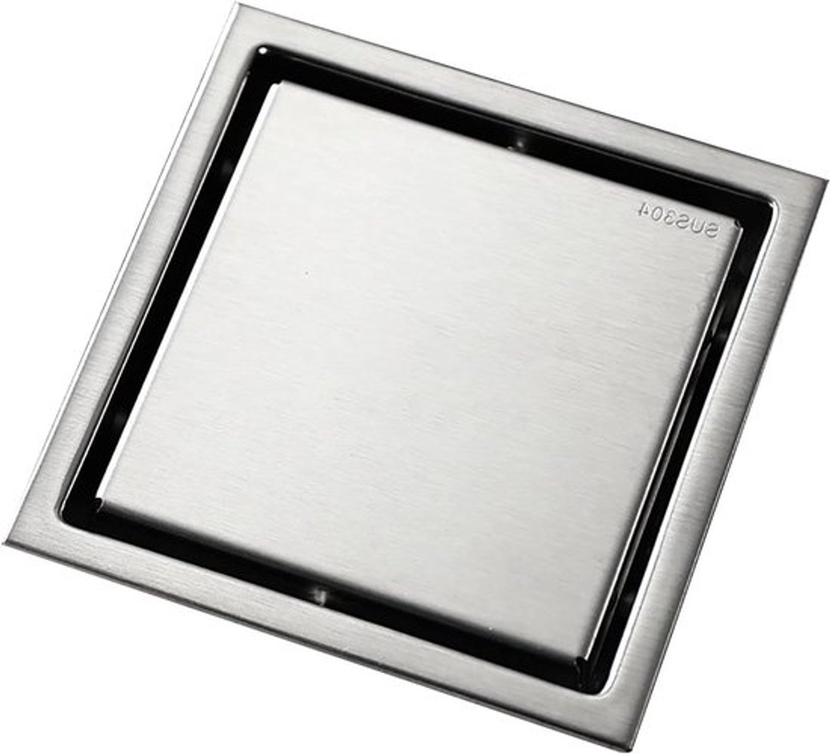 RVS Verborgen Rollover Afvoerputje, Vierkant, Doucheafvoer Cover (11x11cm)