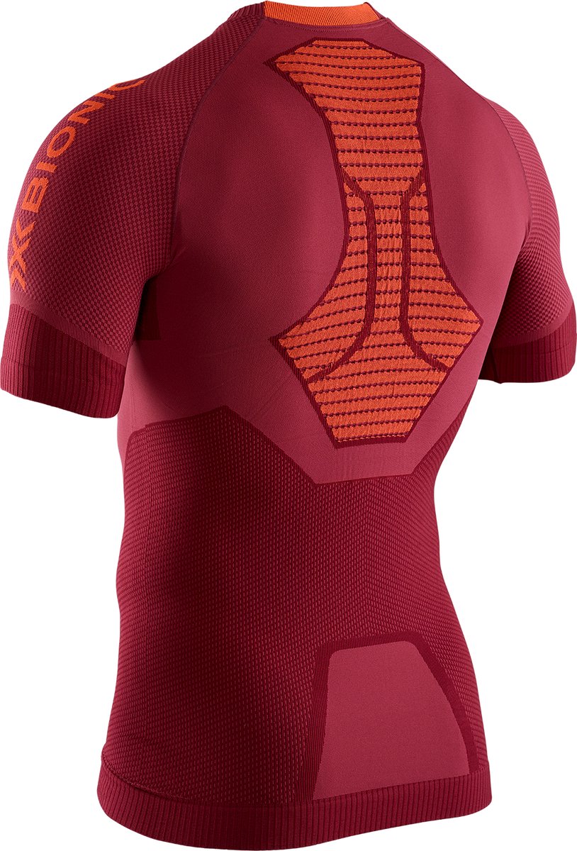 X-Bionic Invent 4.0 Hardloopshirt Korte Mouw Heren - Namib Red/Kurkuma Oranje - Maat M
