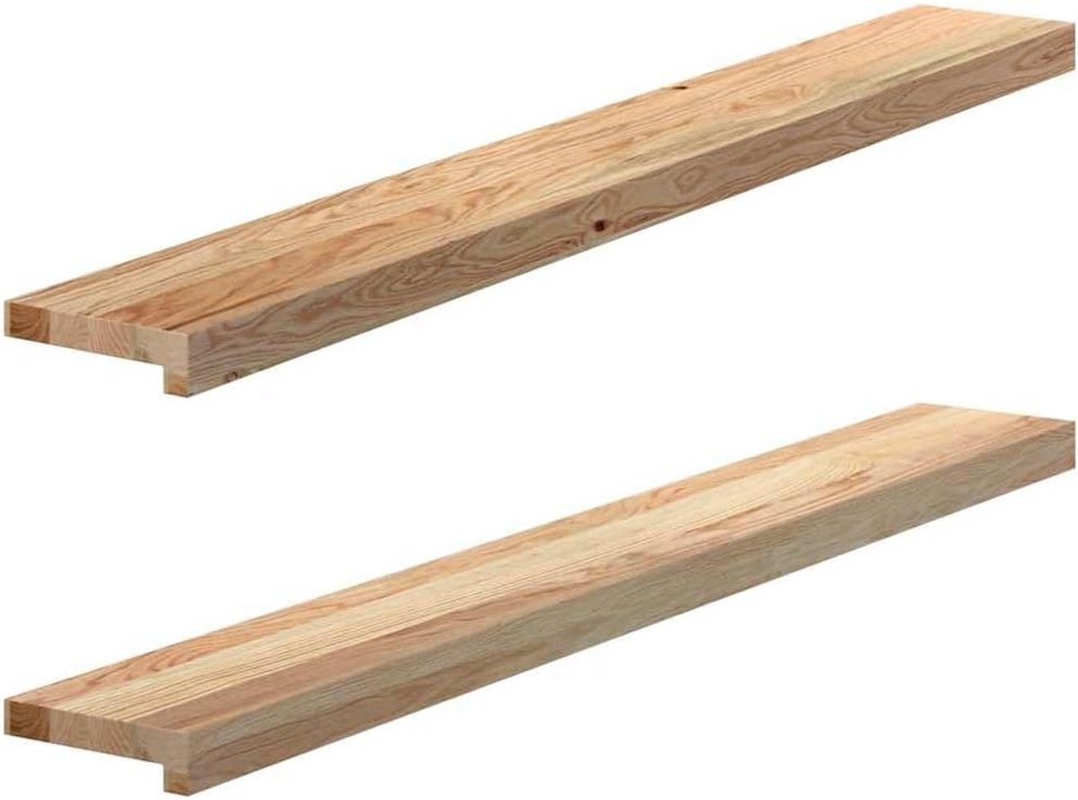 2 stuks onbehandelde vensterbanken 120x15x2 cm massief eikenhout