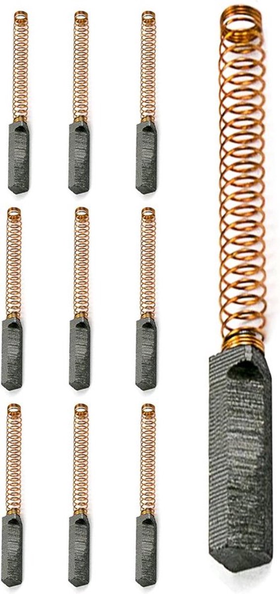 Motor Koolborstels voor Voedsel Mixer - Set van 10 Stuks - Geschikt voor KitchenAid Mixer - Afmetingen 6x6x25mm
