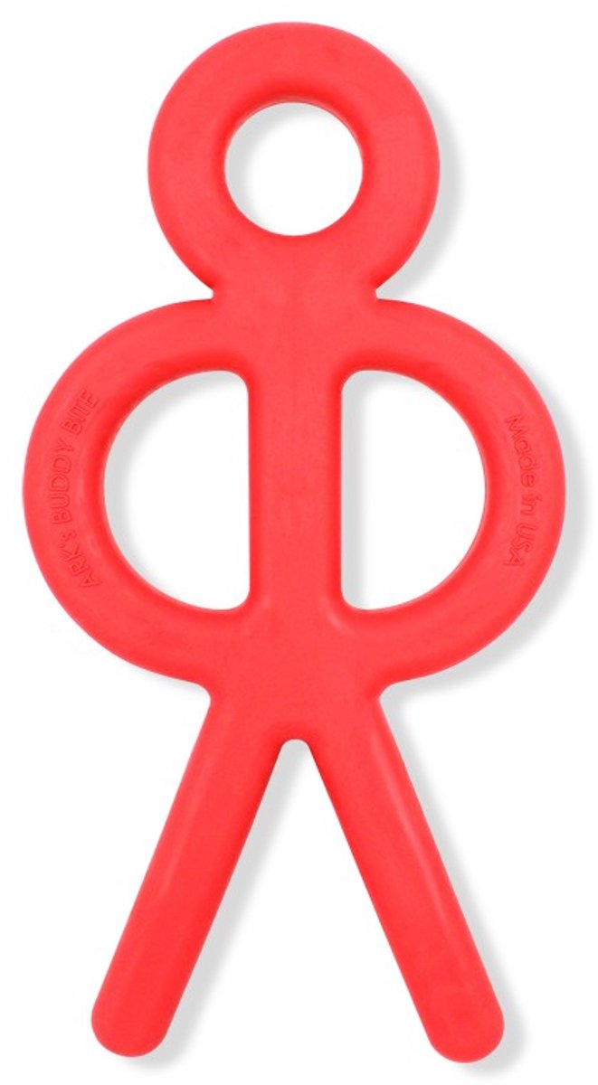 Ark Therapeutics bijtspeelgoed stick figuur rood kauwspeeltje kinderen.