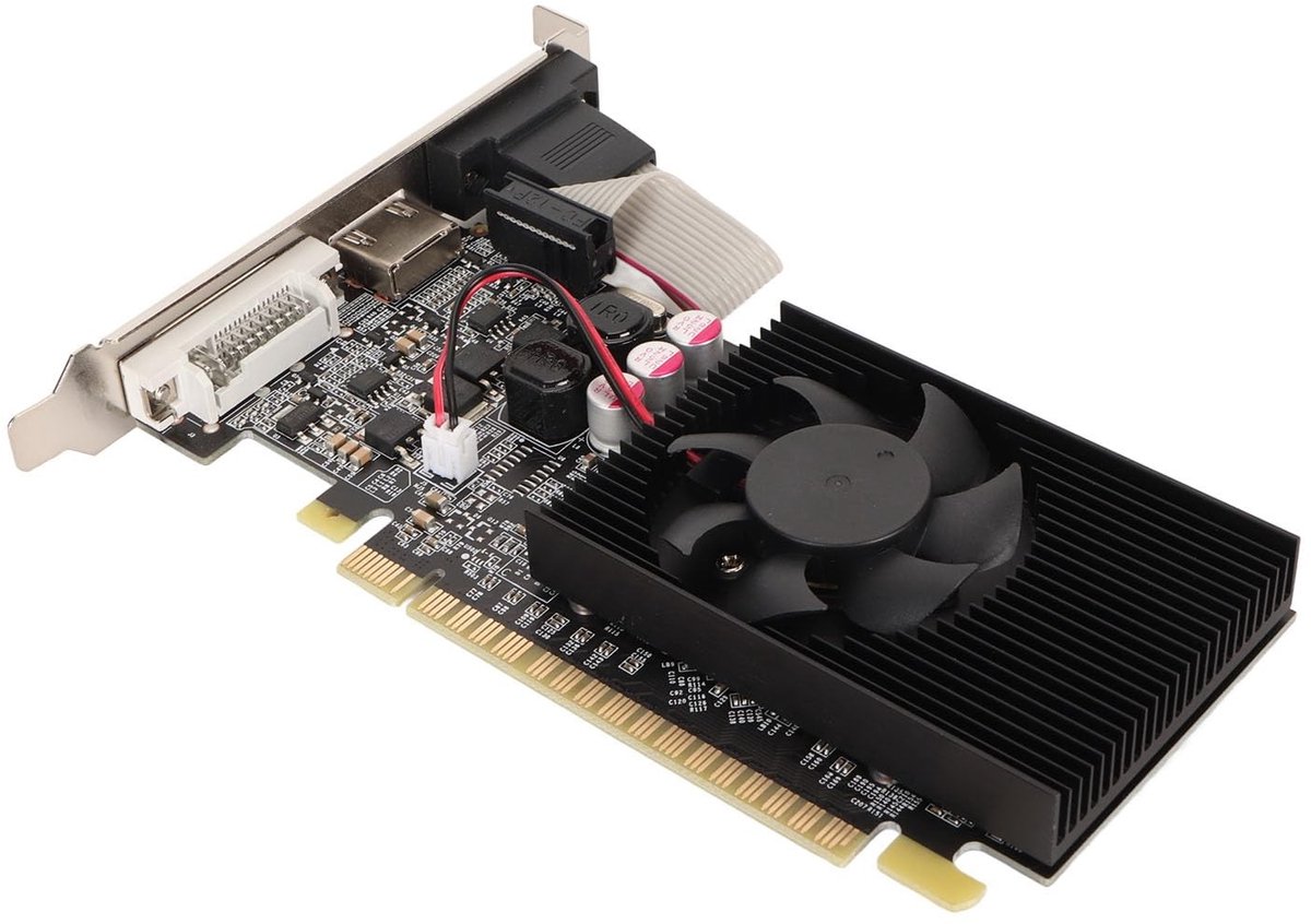 aladdien - GT730 Grafische Kaart - 2GB GDDR3 - Snelle Koeling - DVI-interface - Krachtige Beeldverwerking - Geschikt voor Gaming - Elprico Model